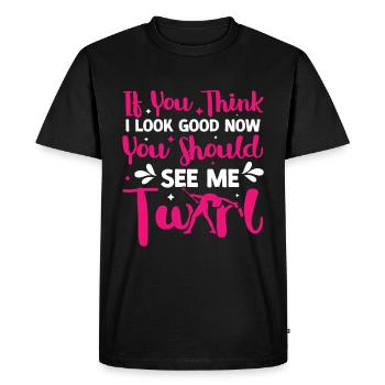 Tambourstab swirling - Men's Premium Organic T-Shirt - black - Front - Nico (187cm)