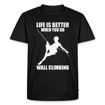 Wall climbing - Men's Premium Organic T-Shirt - black - Front - Nico (187cm)