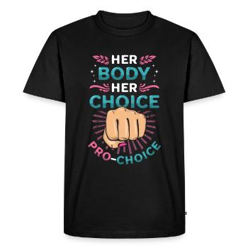 Son corps, son choix, les droits des femmes Pro Choice - T-shirt Premium bio Homme - noir - Devant - Nico (187cm)