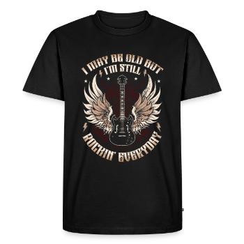 I may be old, but I'm still rocking - Men's Premium Organic T-Shirt - black - Front - Nico (187cm)