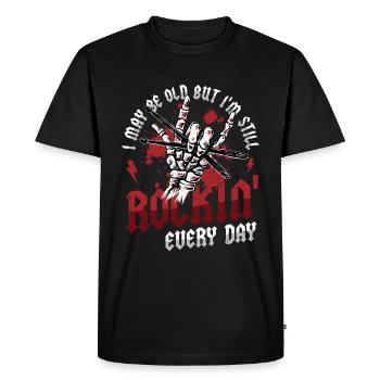 I may be old, but I'm still rocking - Men's Premium Organic T-Shirt - black - Front - Nico (187cm)