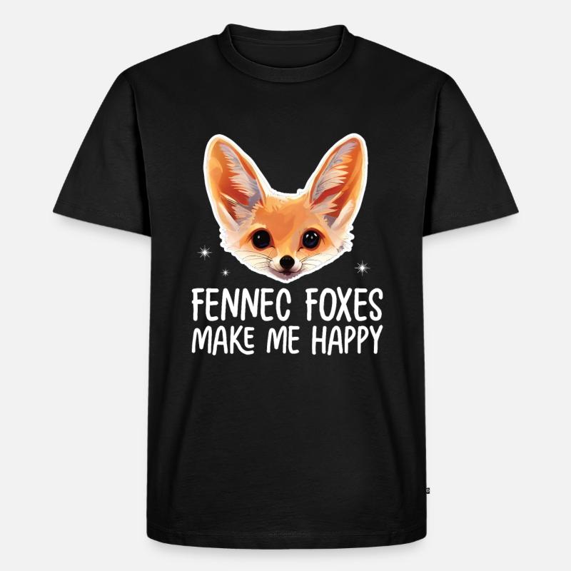 Fennec Fox - Männer Premium Bio T-Shirt - Schwarz