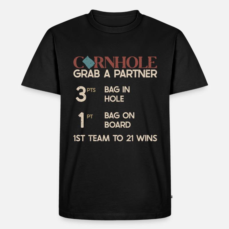 Cornhole - Männer Premium Bio T-Shirt - Schwarz