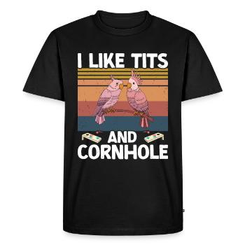 Cornhole - Men's Premium Organic T-Shirt - black - Front - Nico (187cm)