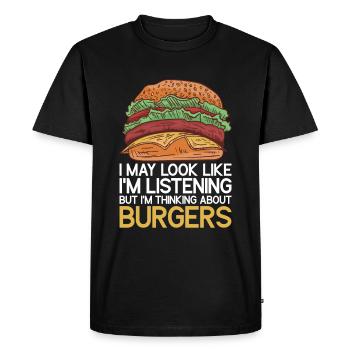 Hamburger - Men's Premium Organic T-Shirt - black - Front - Nico (187cm)