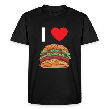 Hamburger - Men's Premium Organic T-Shirt - black - Front - Nico (187cm)