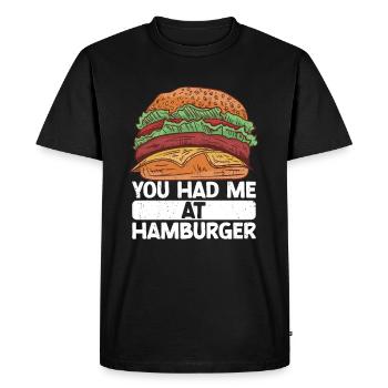 Hamburger - Men's Premium Organic T-Shirt - black - Front - Nico (187cm)