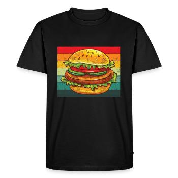 Hamburger - Men's Premium Organic T-Shirt - black - Front - Nico (187cm)