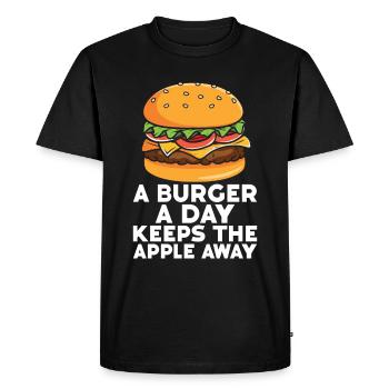 Hamburger - Men's Premium Organic T-Shirt - black - Front - Nico (187cm)