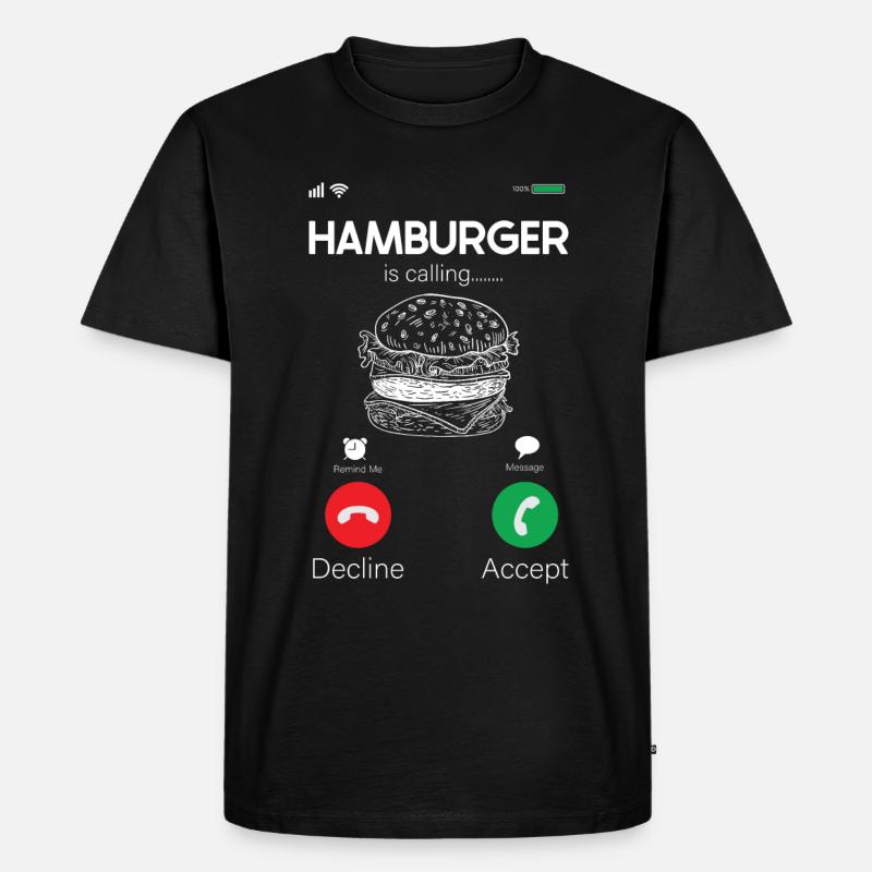 Hamburger - Männer Premium Bio T-Shirt - Schwarz