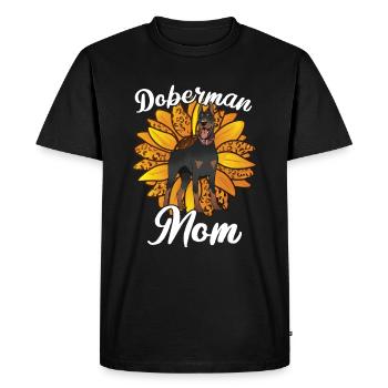 Doberman Mom Sunflowers Doberman Pinscher Dog - Men's Premium Organic T-Shirt - black - Front - Nico (187cm)
