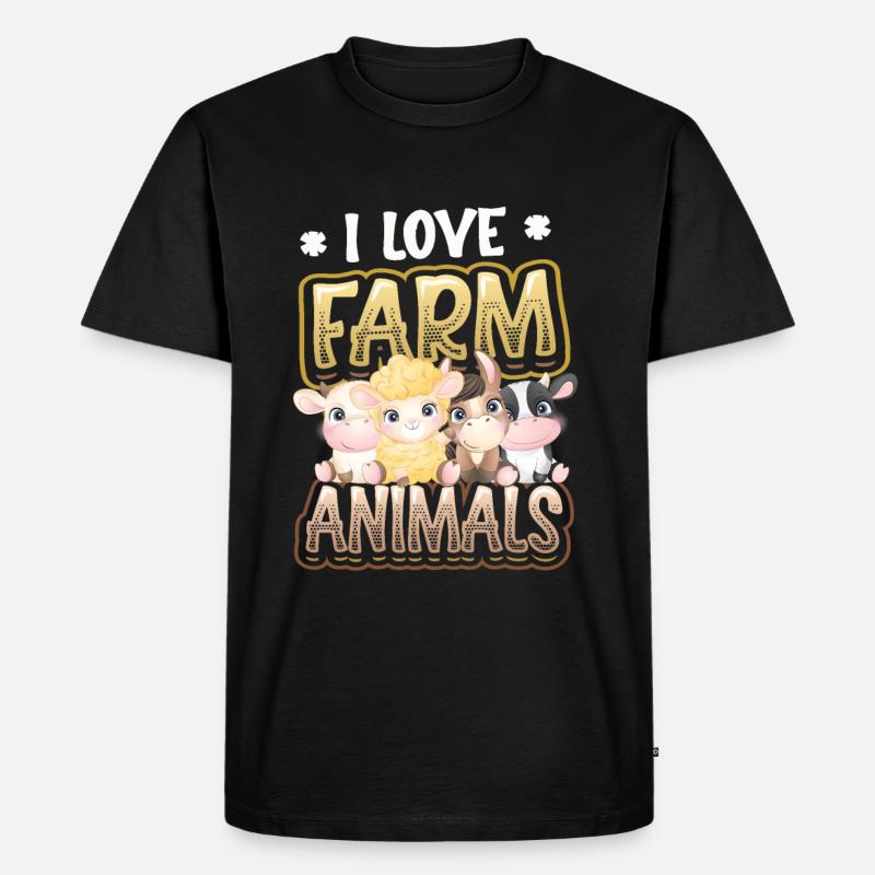Ich Liebe Bauernhoftiere, Kinderbauernhof - Männer Premium Bio T-Shirt - Schwarz