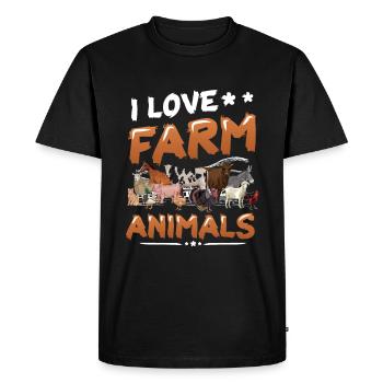 J’aime les animaux de la ferme, la ferme des enfants - T-shirt Premium bio Homme - noir - Devant - Nico (187cm)