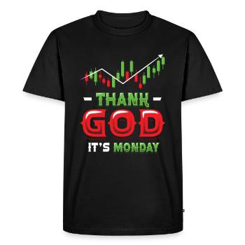 Thank goodness it's Monday, stock trader - Men's Premium Organic T-Shirt - black - Front - Nico (187cm)