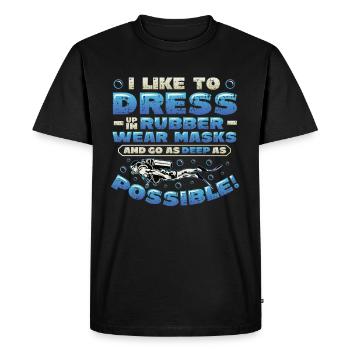 Deep Sea Divers, Scuba Diving - Men's Premium Organic T-Shirt - black - Front - Nico (187cm)