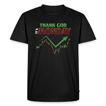 Thank goodness it's Monday, stock trader - Men's Premium Organic T-Shirt - black - Front - Nico (187cm)