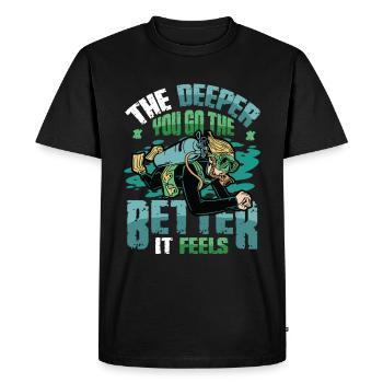 Deep Sea Divers, Scuba Diving - Men's Premium Organic T-Shirt - black - Front - Nico (187cm)