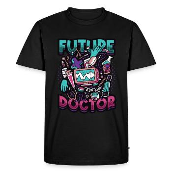 Futur médecin, étudiant en médecine - T-shirt Premium bio Homme - noir - Devant - Nico (187cm)
