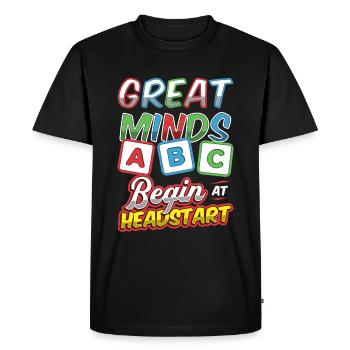 Les grands esprits commencent chez Headstart, ABCD Teacher - T-shirt Premium bio Homme - noir - Devant - Nico (187cm)