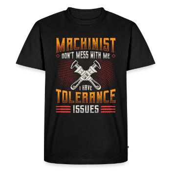 Les opérateurs de machines ont des problèmes de tolérance - T-shirt Premium bio Homme - noir - Devant - Nico (187cm)