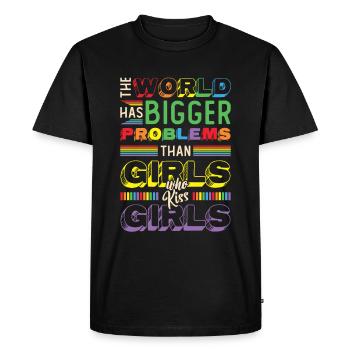 Des problèmes plus graves que les filles qui embrassent des filles - T-shirt Premium bio Homme - noir - Devant - Nico (187cm)
