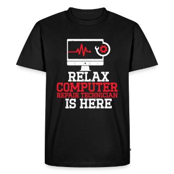 Computer Repair Technology Support Technology - Men's Premium Organic T-Shirt - black - Front - Nico (187cm)