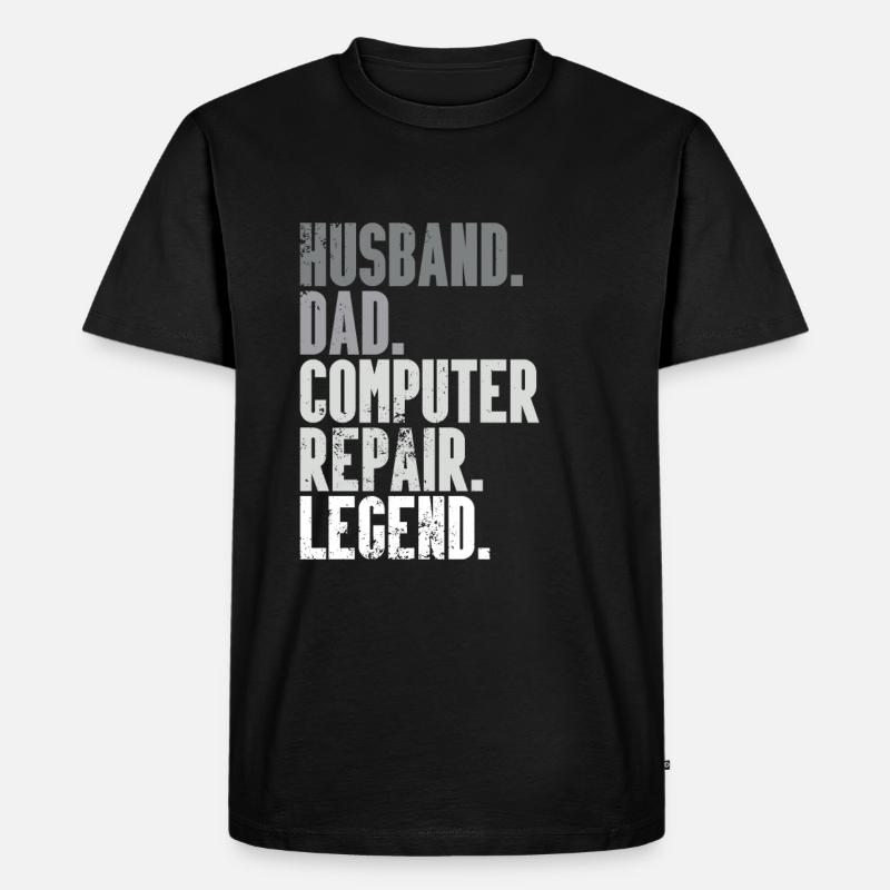 Computerreparaturtechnologie -Support -Technologie - Männer Premium Bio T-Shirt - Schwarz