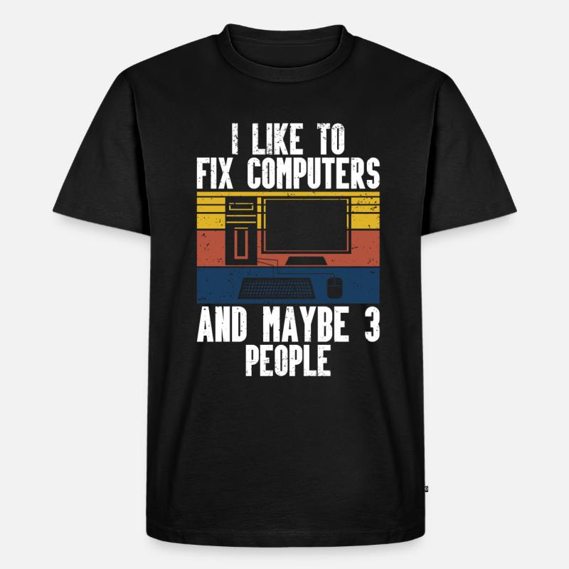 Computerreparaturtechnologie -Support -Technologie - Männer Premium Bio T-Shirt - Schwarz