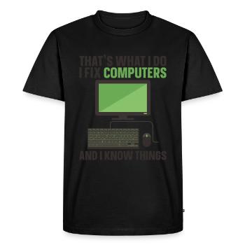 Computer Repair Technology Support Technology - Men's Premium Organic T-Shirt - black - Front - Nico (187cm)