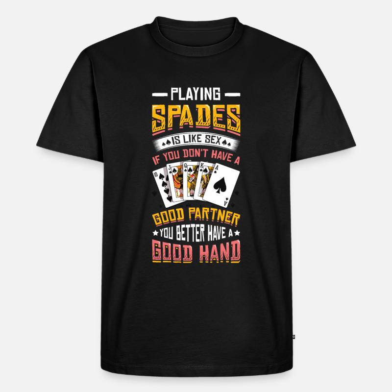 Pik-karten Spielen - Männer Premium Bio T-Shirt - Schwarz