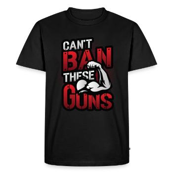 Impossible d’interdire ces armes, biceps, muscle, musculation - T-shirt Premium bio Homme - noir - Devant - Nico (187cm)