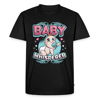 La chuchotrice, nounou, assistante maternelle, baby-sitter - T-shirt Premium bio Homme - noir - Devant - Nico (187cm)