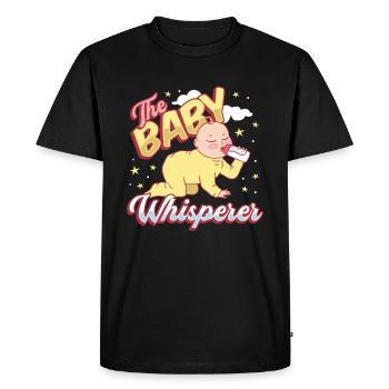 La chuchotrice, nounou, assistante maternelle, baby-sitter - T-shirt Premium bio Homme - noir - Devant - Nico (187cm)