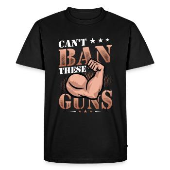 Impossible d’interdire ces armes, biceps, muscle, musculation - T-shirt Premium bio Homme - noir - Devant - Nico (187cm)