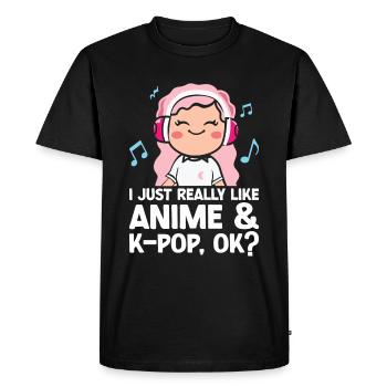 Anime & K-Pop Musique Kpop Manga Japonais Otaku - T-shirt Premium bio Homme - noir - Devant - Nico (187cm)