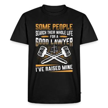 Père d’un avocat - T-shirt Premium bio Homme - noir - Devant - Nico (187cm)