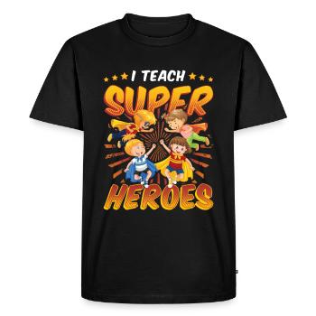 I teach superheroes - Men's Premium Organic T-Shirt - black - Front - Nico (187cm)
