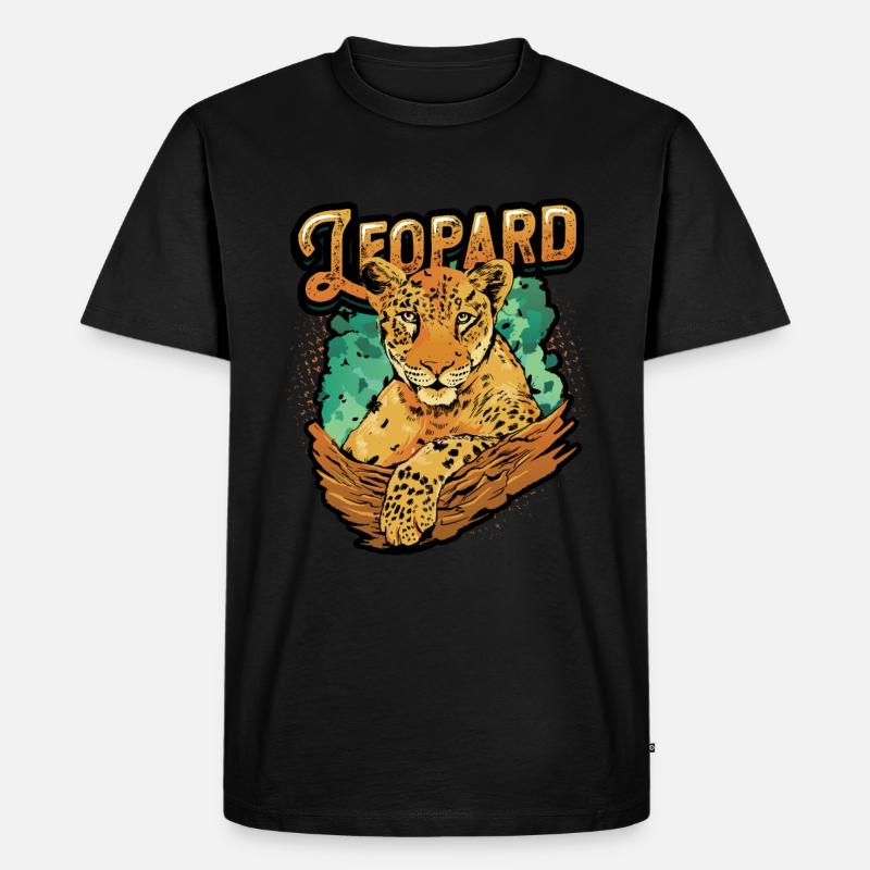 Leopard Lover Leopard Print - Männer Premium Bio T-Shirt - Schwarz
