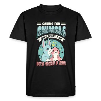 Prendre soin des animaux - refuge pour animaux, amoureux des animaux - T-shirt Premium bio Homme - noir - Devant - Nico (187cm)