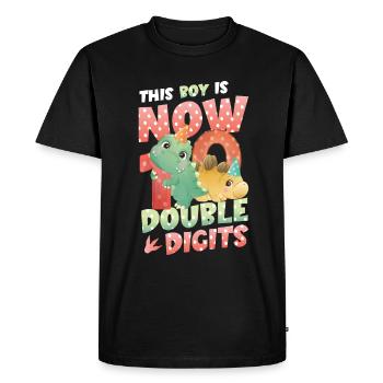 Ce garçon a maintenant 10 ans, deux chiffres - T-shirt Premium bio Homme - noir - Devant - Nico (187cm)