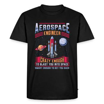 Aerospace Engineer - Men's Premium Organic T-Shirt - black - Front - Nico (187cm)