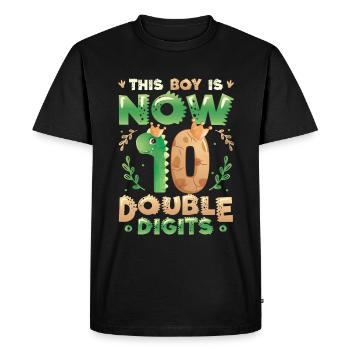 Ce garçon a maintenant 10 ans, deux chiffres - T-shirt Premium bio Homme - noir - Devant - Nico (187cm)