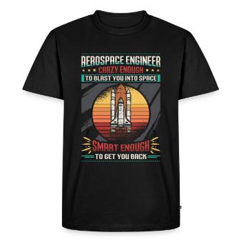 Aerospace Engineer - Men's Premium Organic T-Shirt - black - Front - Nico (187cm)