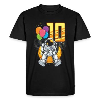10e anniversaire, astronaute, décorations - T-shirt Premium bio Homme - noir - Devant - Nico (187cm)