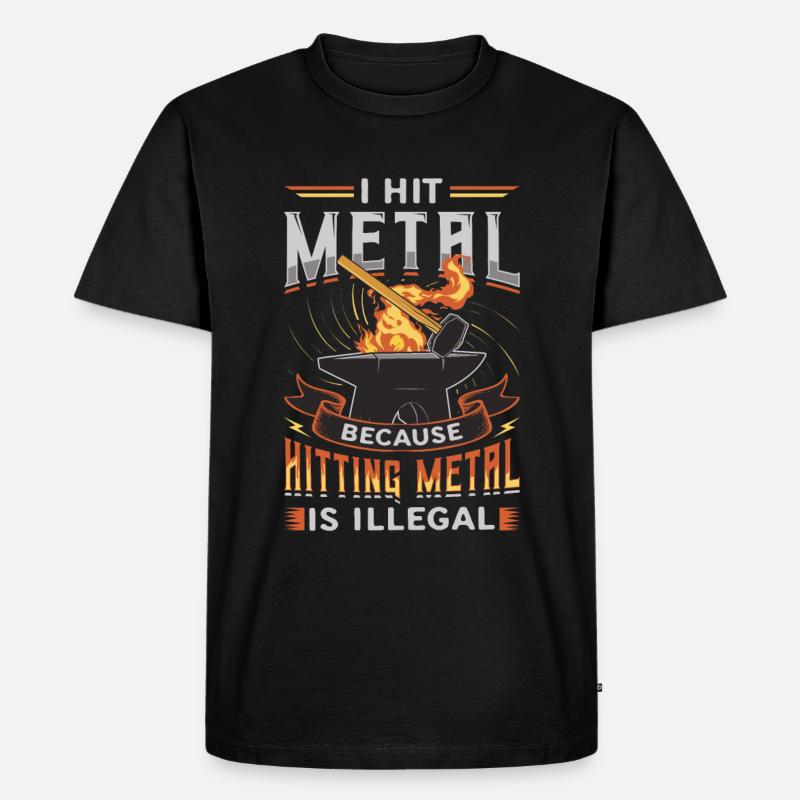 Hit Metal, Blacksmith - Männer Premium Bio T-Shirt - Schwarz