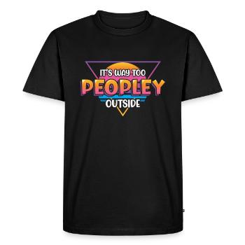 Dehors, c’est beaucoup trop folklorique - T-shirt Premium bio Homme - noir - Devant - Nico (187cm)