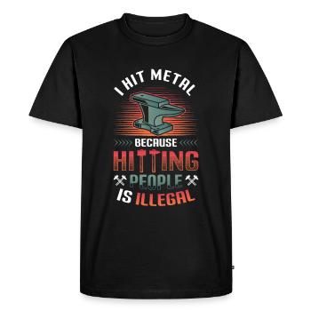 Hit Metal, Blacksmith - Men's Premium Organic T-Shirt - black - Front - Nico (187cm)