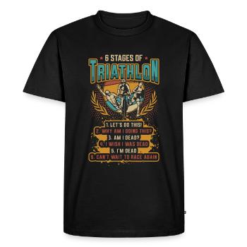 6 étapes du triathlon - T-shirt Premium bio Homme - noir - Devant - Nico (187cm)