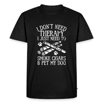 Cigar and dogs smoking toabacos - Men's Premium Organic T-Shirt - black - Front - Nico (187cm)