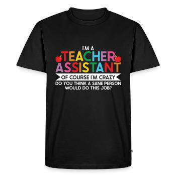 Enseignant -Assistant Directeur d’enseignement - T-shirt Premium bio Homme - noir - Devant - Nico (187cm)